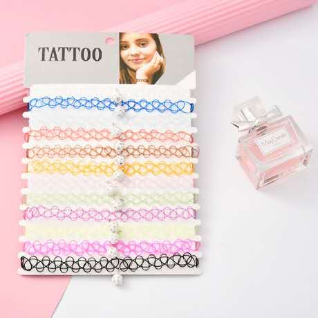 The popular live streaming of aliexpress is hot style, a colorful tattoo necklace with American diamond ball stretch and Bohemian style thumbnail