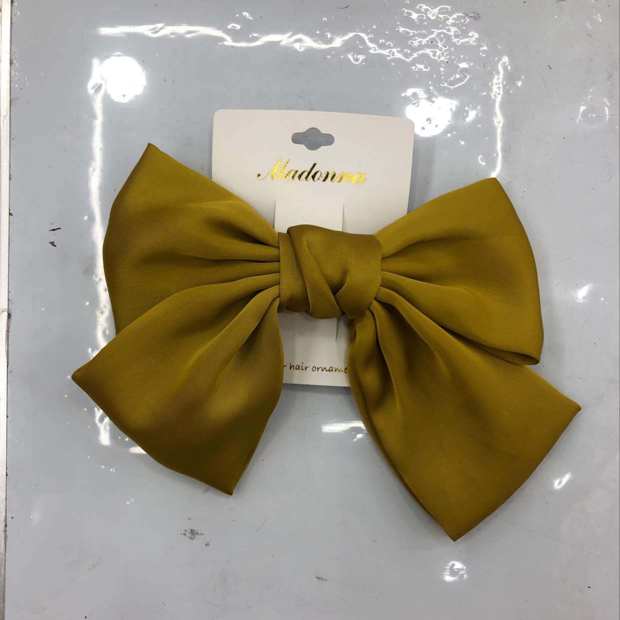 Zhou Yangqing with bow tie cherry hair cord hairpin hair card day department large female Korean hipster simple dark yellow thumbnail