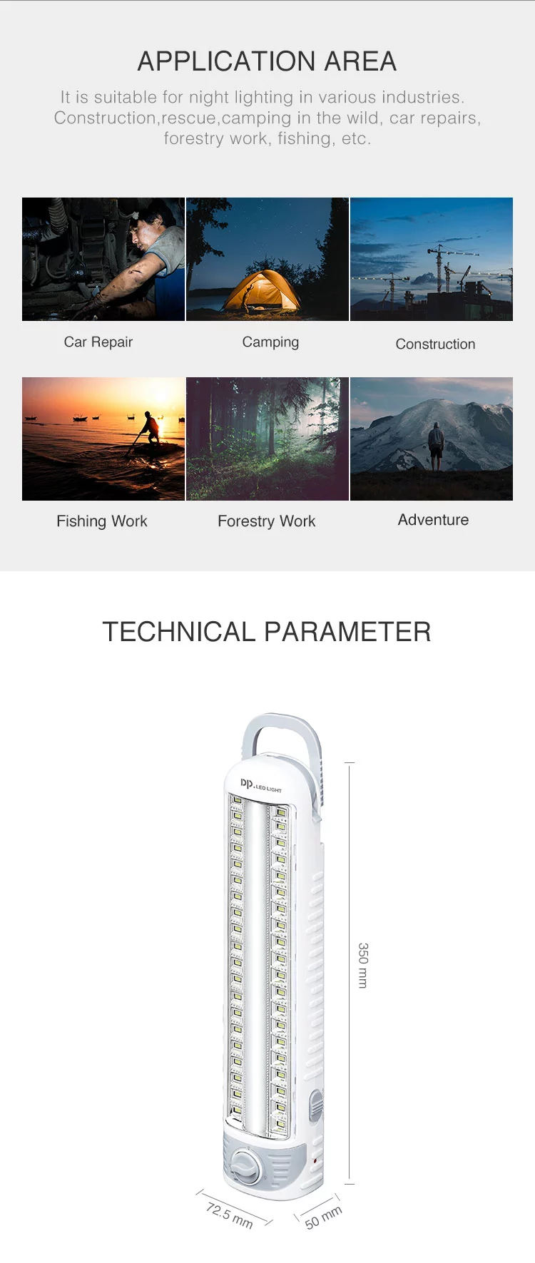 DP 7111 widely use rechargeable LED emergency light详情图5