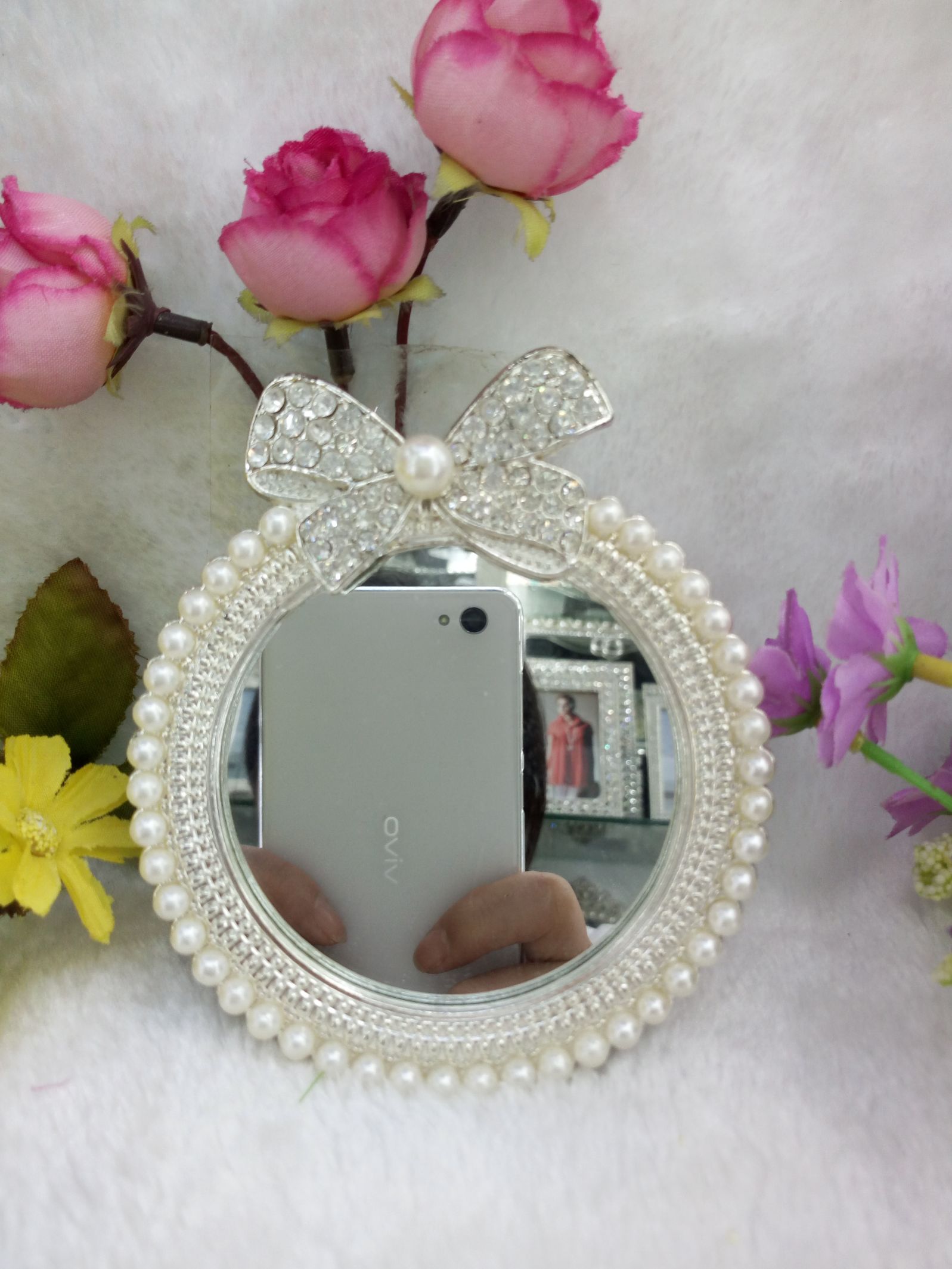 Alloy mirror, alloy photo frame, high-end mirror, mini mirror, mirror photo frame, children's photo frame detail image 1