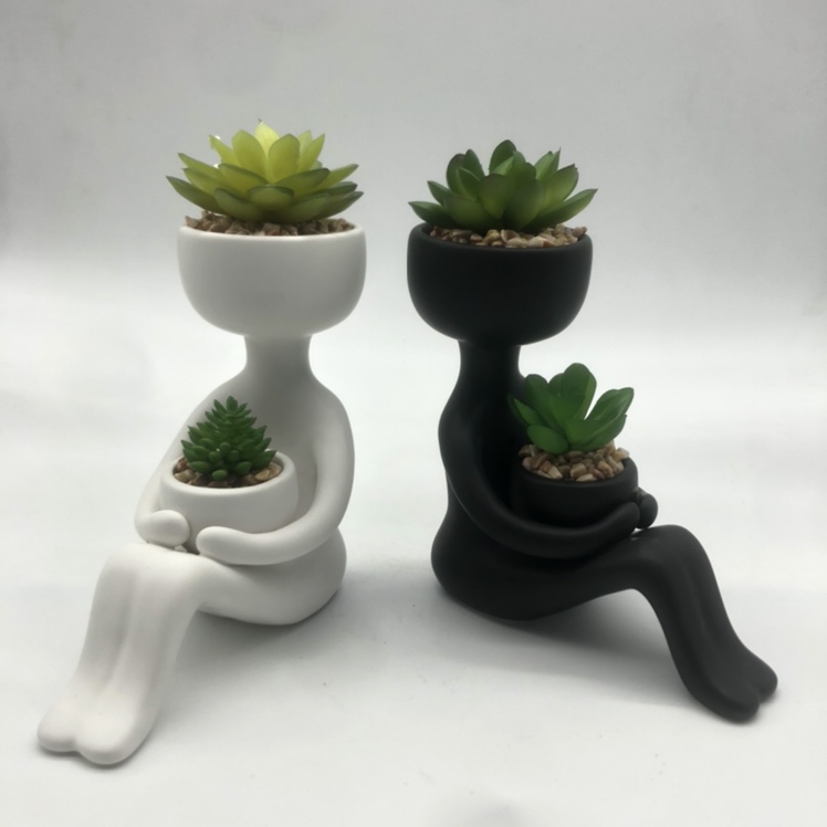 巴西热卖新款人偶花盆多肉植物盆栽盆景摆件
