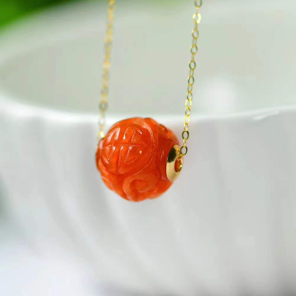 点睛之翠 珠直径10cm 18k金搭配红翡路路通锁骨链