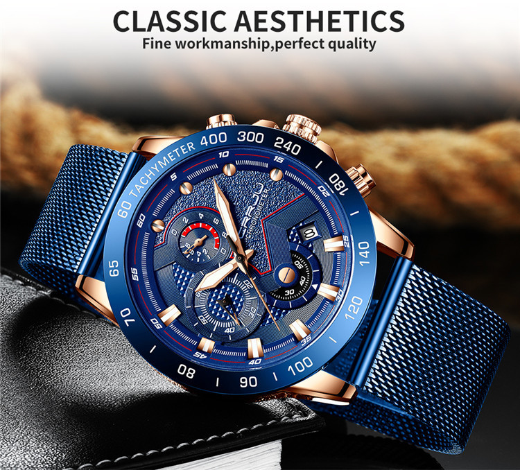 Kajun multi-functional waterproof steel band men's watch Specification image