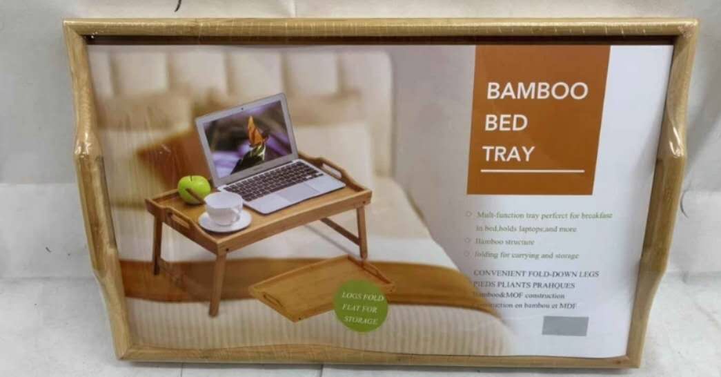 纯天然楠竹可折叠多功能托盘产品图