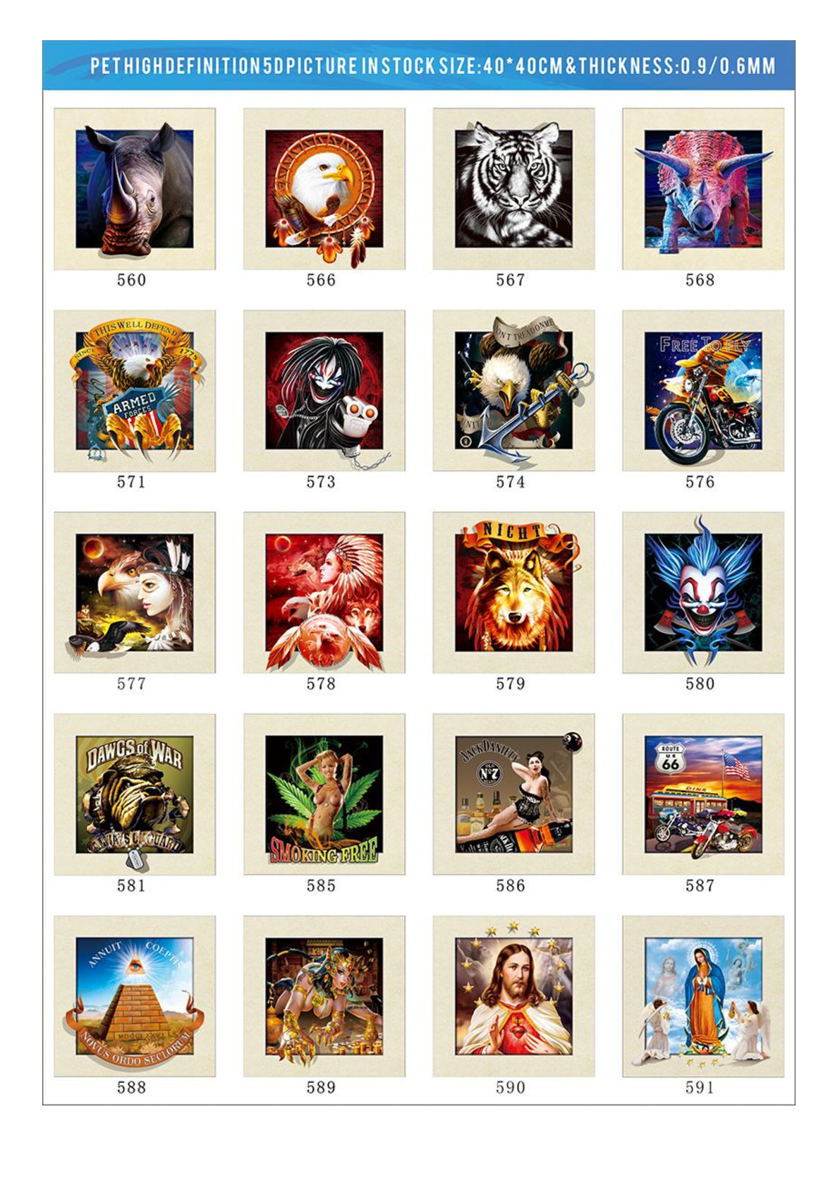 Factory Direct Hd 3D Painting 5D 3D Painting Pet Sticker 40X40cm Specification drawing