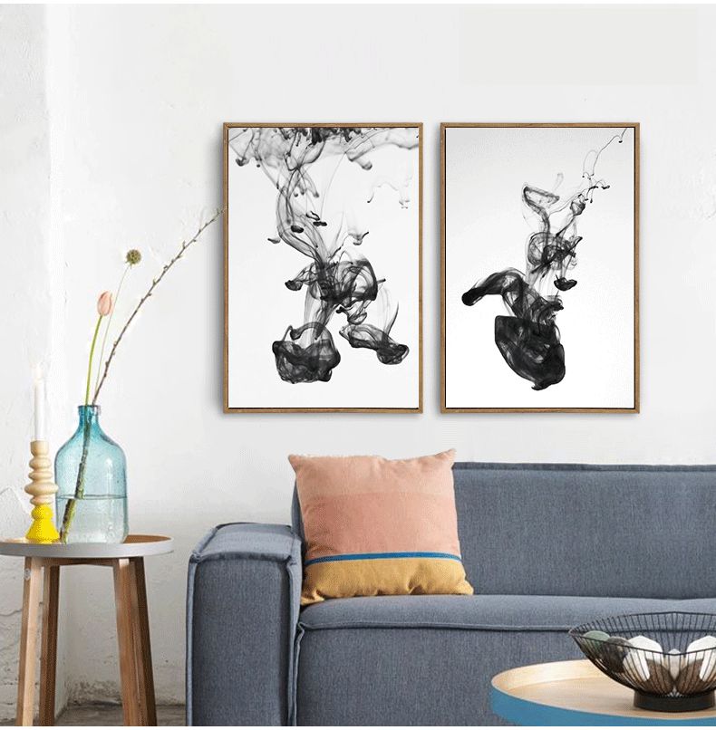 Modern and simple decorative paintings, living room sofa background wall paintings, new Chinese-style ink-wash paintings, corridor office hanging paintings detail image 4