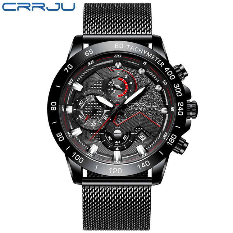 Kajun multi-functional waterproof steel band men's watch