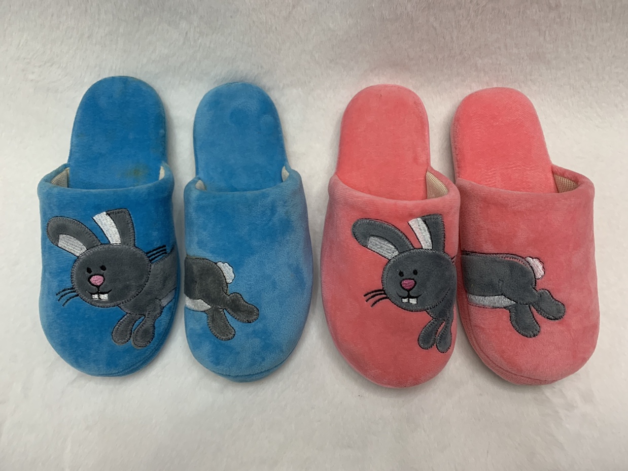 Cartoon left and right rabbit indoor home cotton slippers