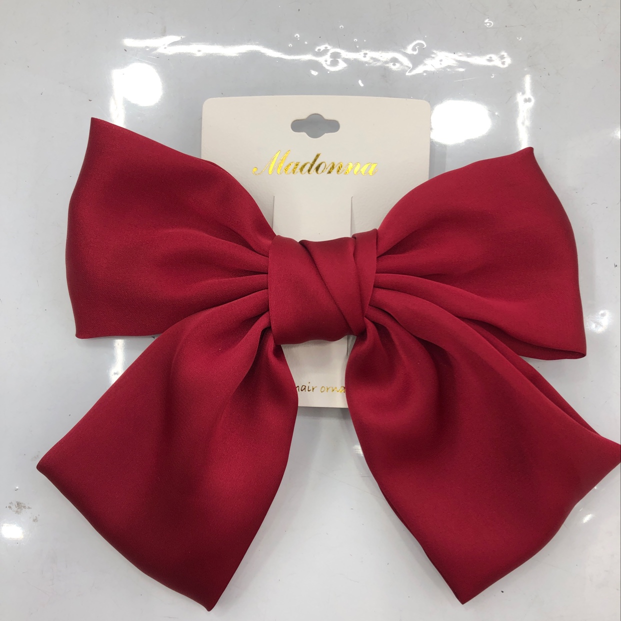 Zhou Yangqing with bow tie cherry hair cord hairpin hair card day department large female Korean hipster simple wine red thumbnail