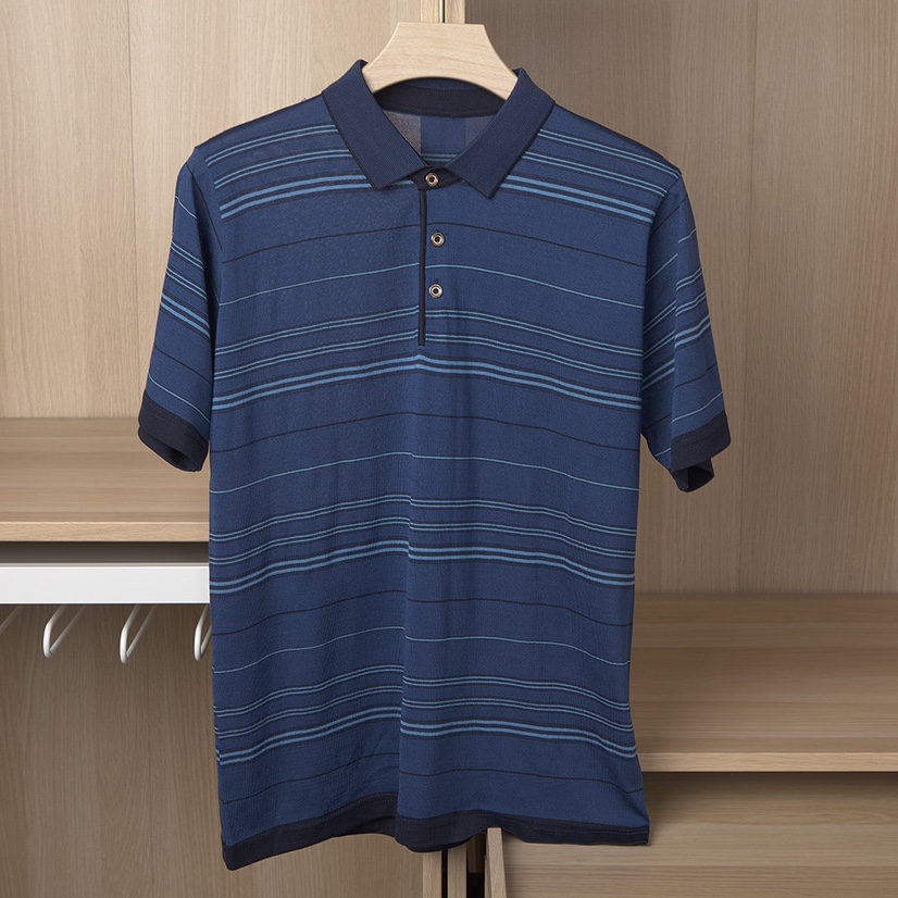 中老年人衬衫领短袖T恤男老人夏装爷爷夏季衣服50-60岁爸爸Polo衫