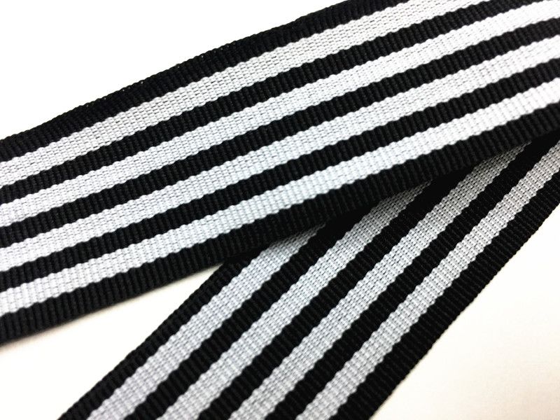 2.7Cm Black And White Polyester Intercolor Ribbon Striped Ribbon Ribbon Ribbon Lace Ribbon Decorative Ribbon