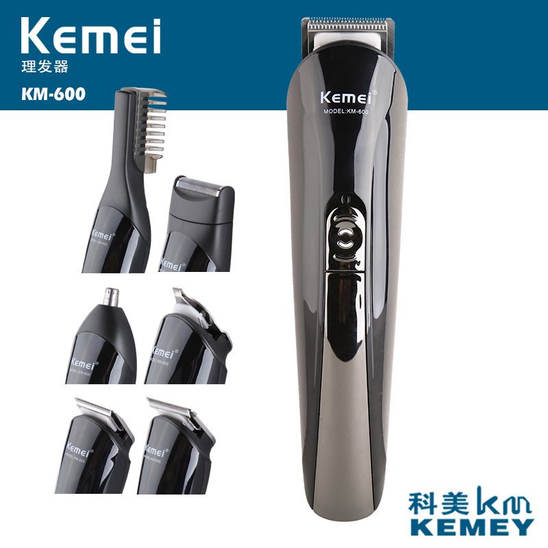 科美 Kemei 理发器剃须鼻毛修剪多功能刀头水洗套装KM-600电推剪详情图1