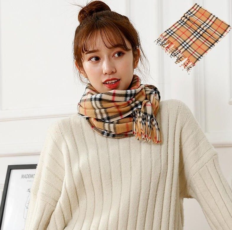 Ladies Autumn And Winter Warm Plaid Scarf Polyester Scarf Wholesale
