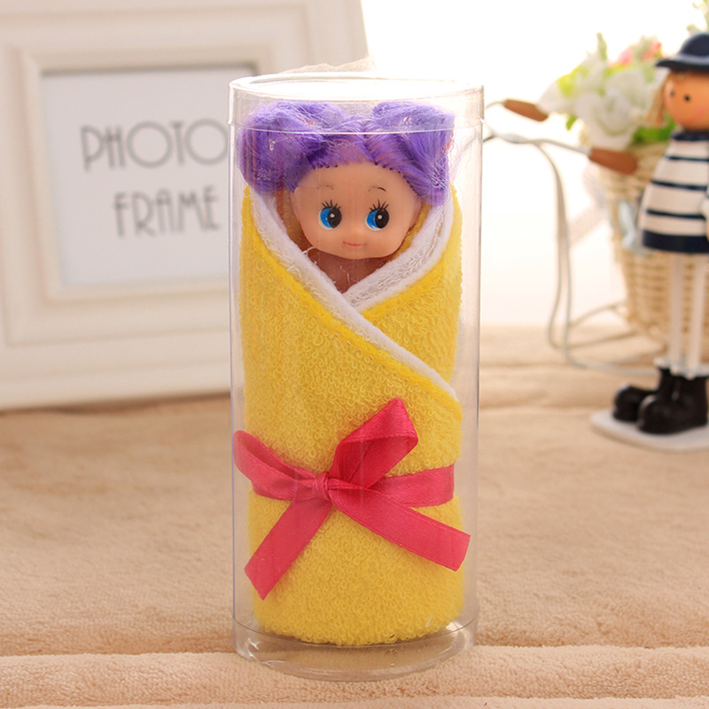 Cake Towel Valentine's Holiday Wedding Creative Business Birthday Gift Cotton Animal Cylinder Barbie Doll Specification drawing