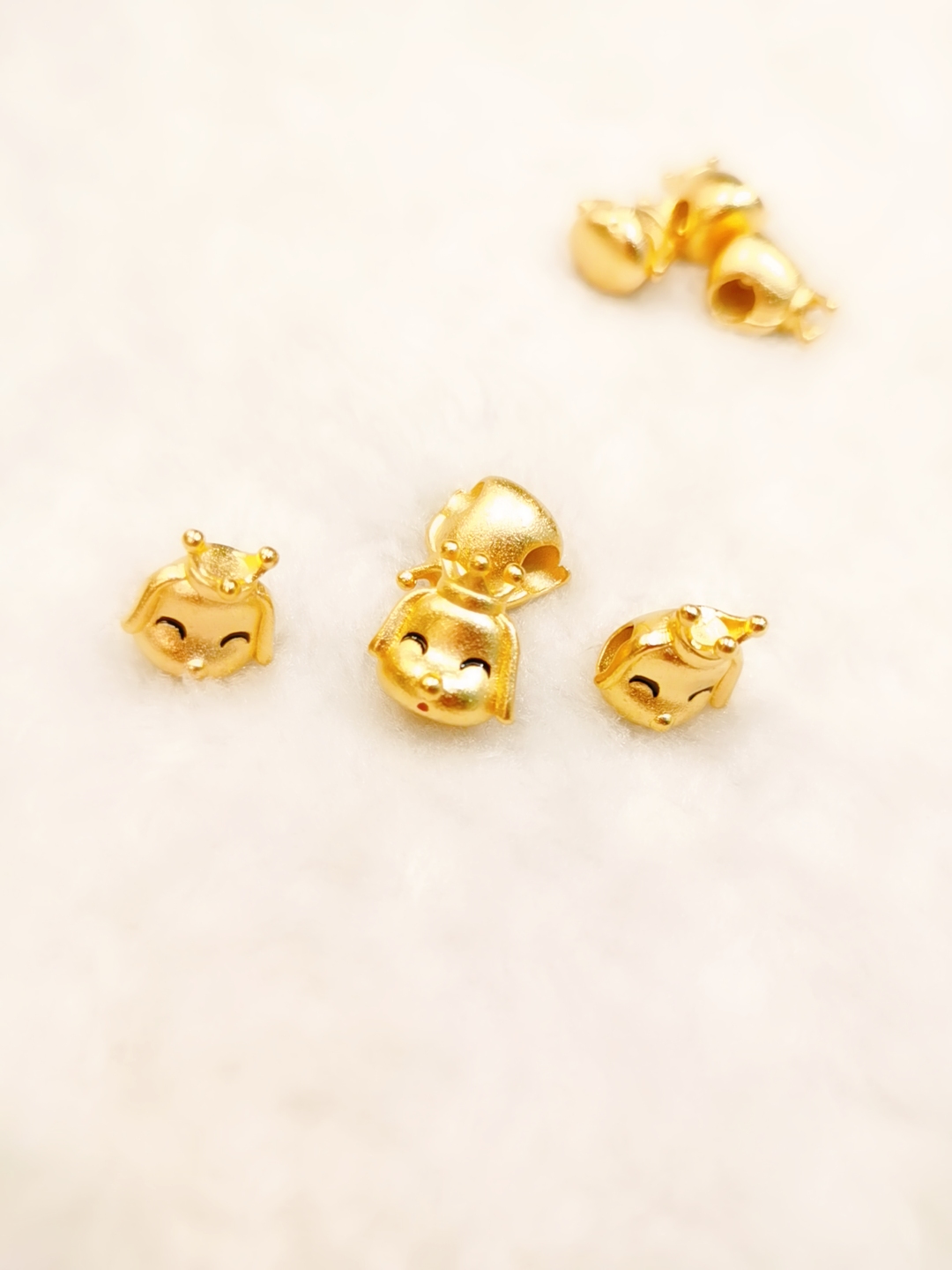 铜镀金 DIR散件小狗配件可穿手链 吊坠随意搭配 沙金配件