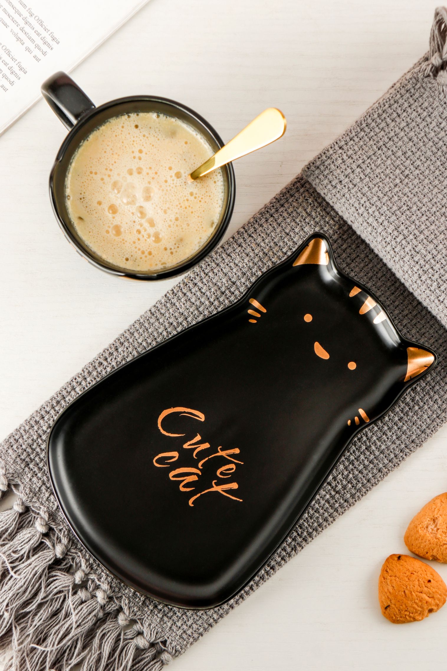 Cute Cat Coffee Cup And Tray Gsjy3510 undefined