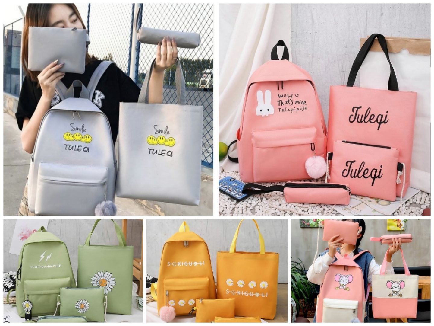 ins student four-piece schoolbag set Specification image