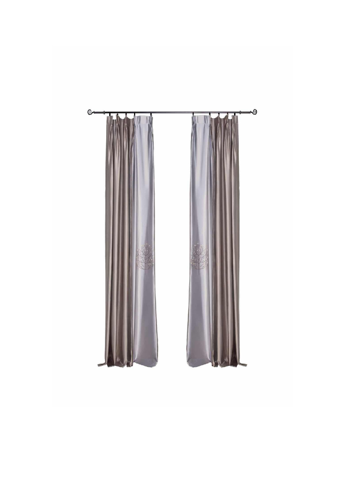 知色窗帘现代简约轻奢窗帘高精密提花橙色拼接高档客厅卧室遮光详情图9