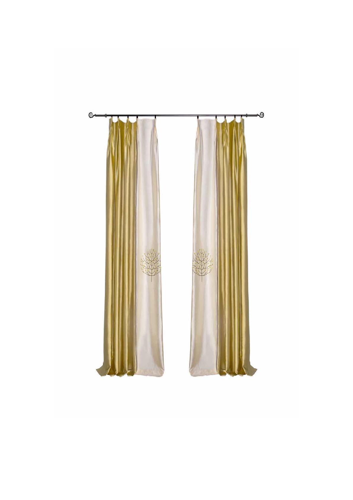 知色窗帘现代简约轻奢窗帘高精密提花橙色拼接高档客厅卧室遮光详情图5