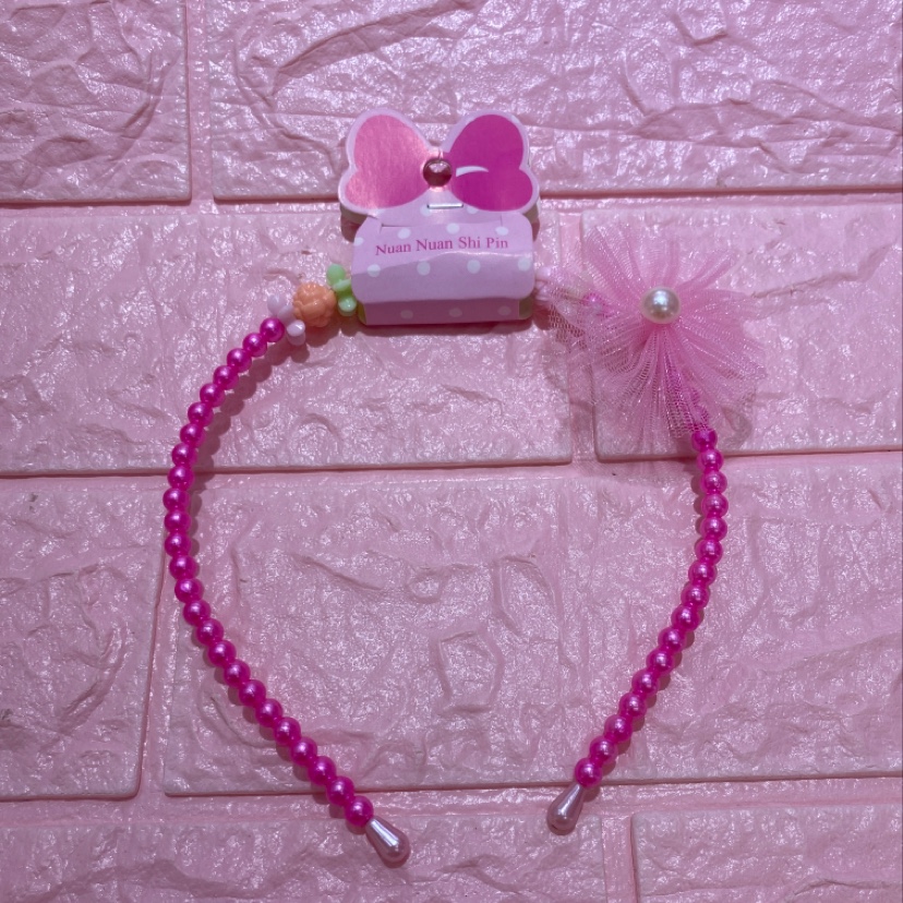 Children's beaded pearl headband lace flower pearl hair band warm