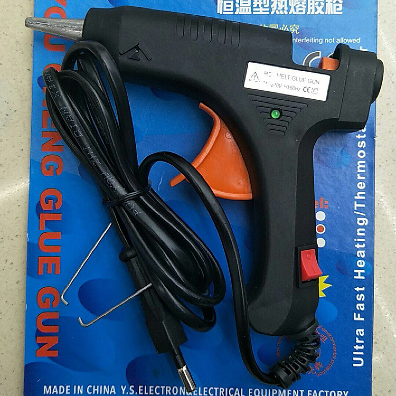 Youcheng 508 black glue gun, all-purpose glue gun, hot melt glue gun, 20W switch small glue gun detail image 1