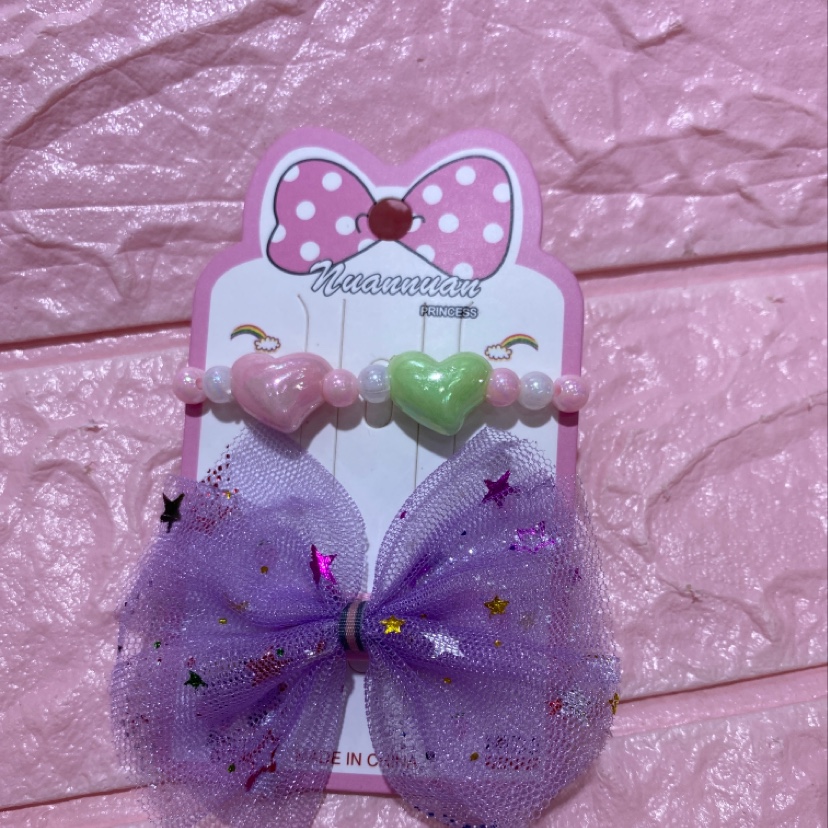 Children's bracelet, hairpin, Korean-style mesh bow tie, Flower Warmth Item Picture