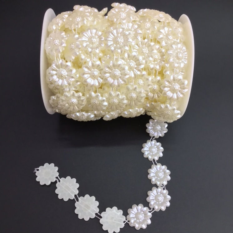 22mmABS sunflower bead handmade DIY headwear, wedding dress, dress, clothing accessories, handicrafts and accessories wholesale Specification image