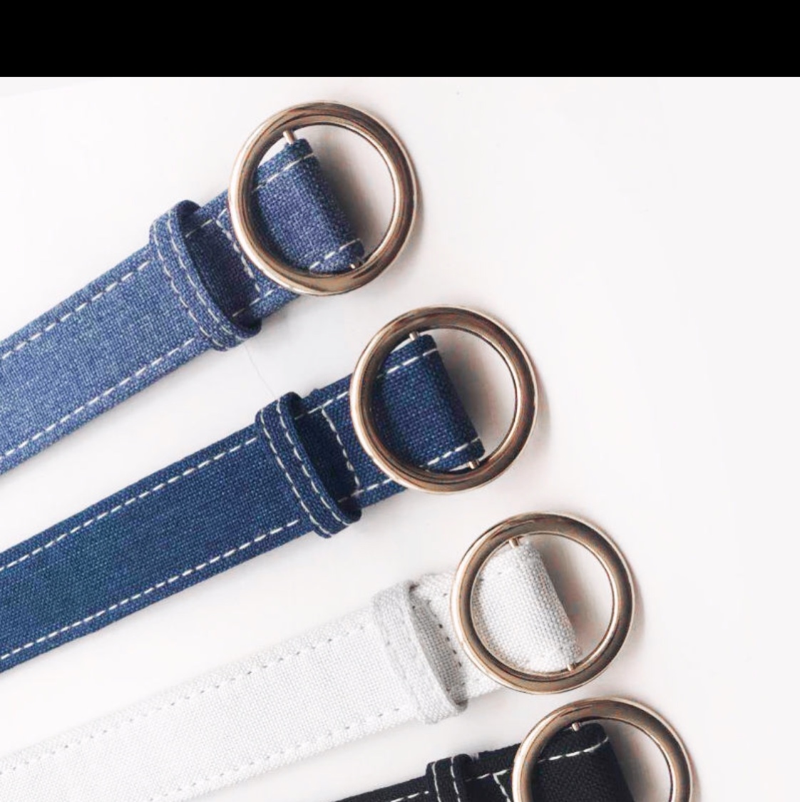 2.8cm ladies canvas belt smooth buckle ladies belt Korean version of simple versatile jeans with student fashion thumbnail