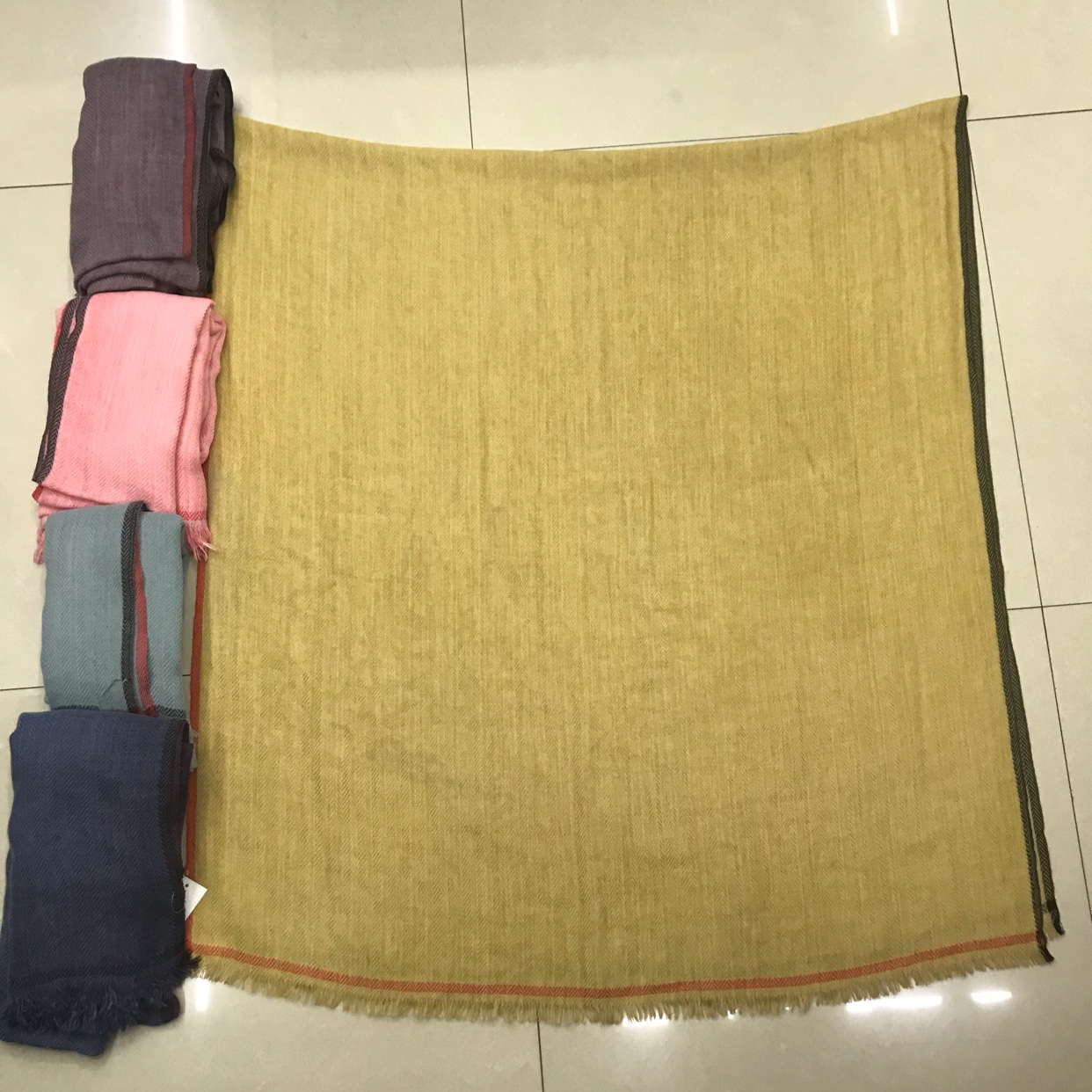Imitation Cashmere Border Scarf