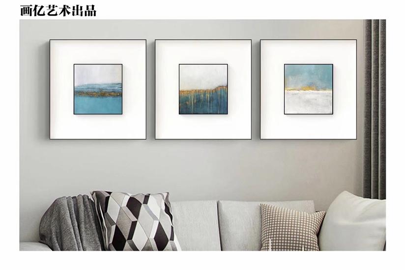 Painting sofa background painting minimalist style decorative painting triple painting wall painting thumbnail