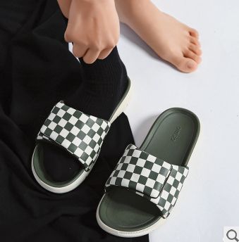 欧美时尚百搭外穿一字拖鞋 防滑耐磨魔术贴扣拖鞋韩版潮流拖鞋