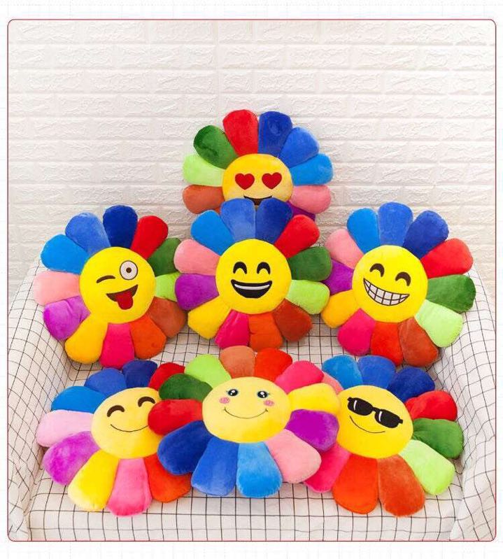 Yiwu Selection cartoon car sofa sunflower chair cushion back cushion stuffed toy expression pillow