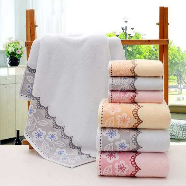 Flower and leaf towels (The same style of matching bath towels are also available)