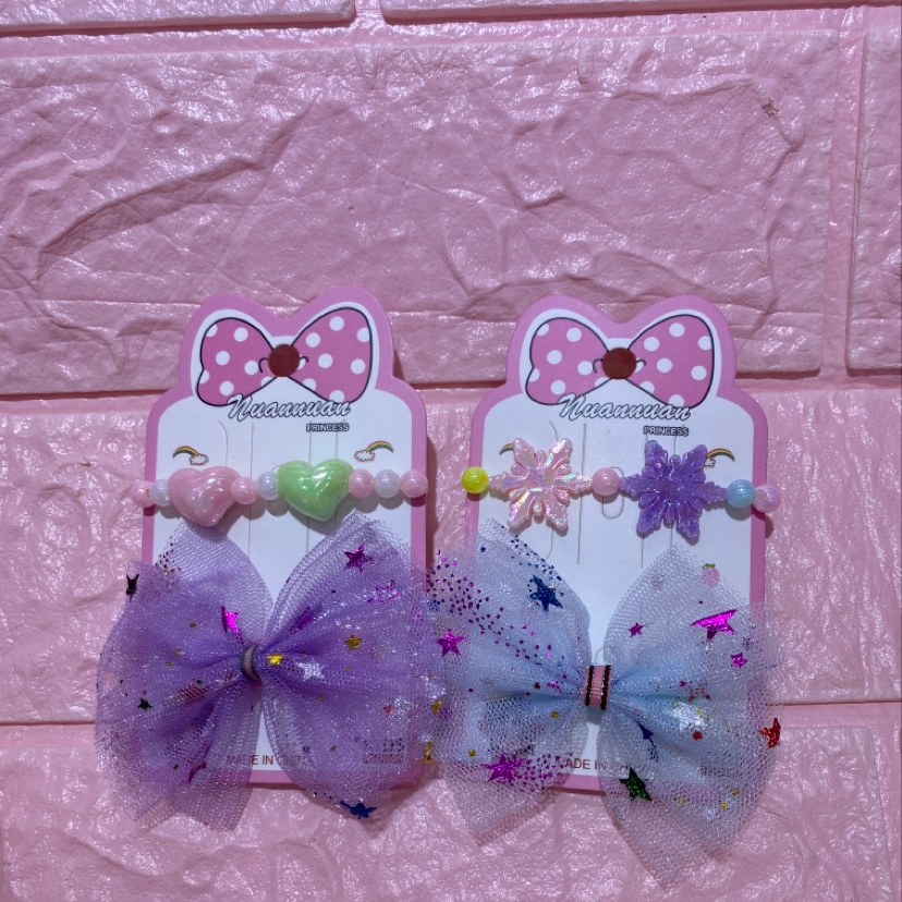 Children's bracelet, hairpin, Korean-style mesh bow tie, Flower Warmth Specification image
