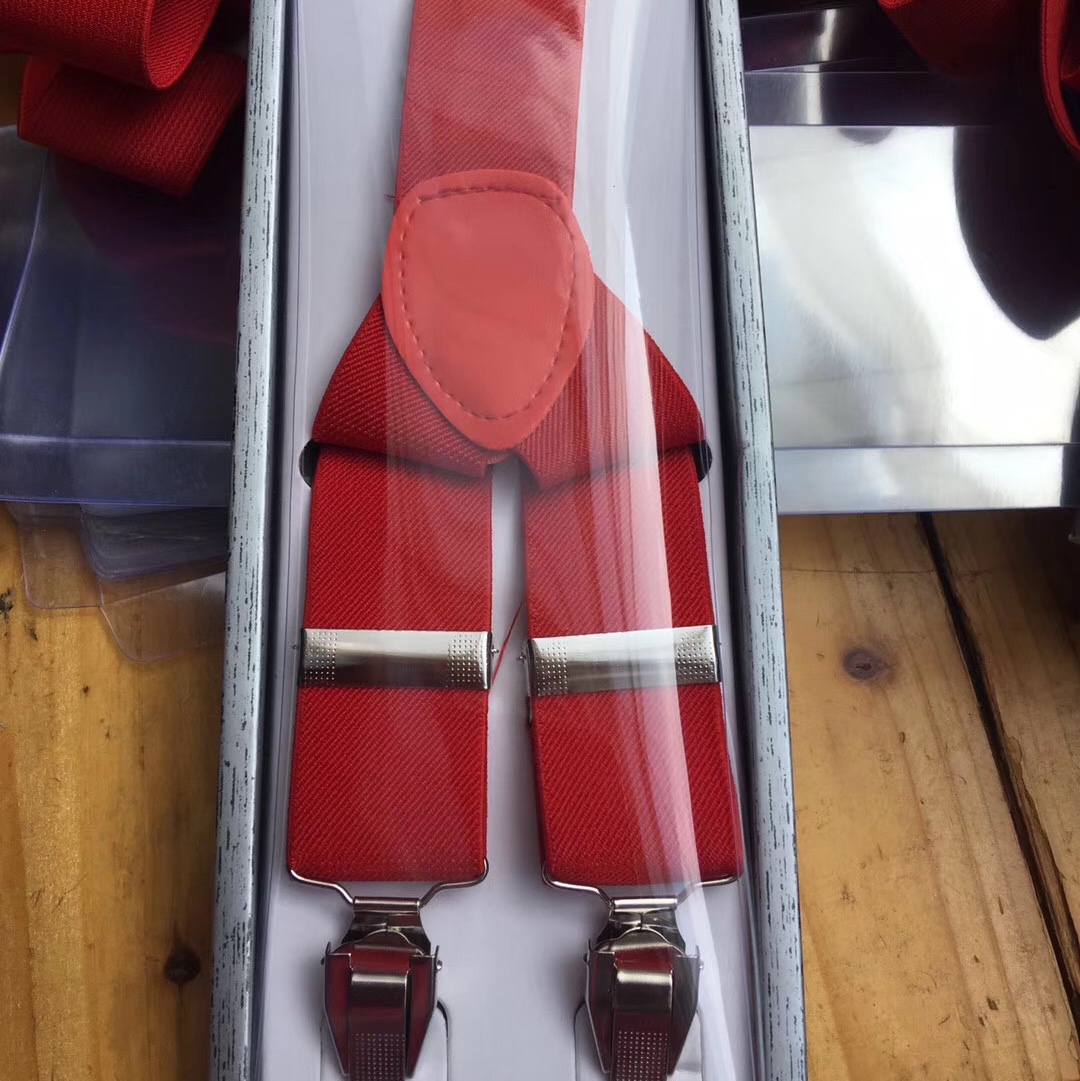 3.5Cm Men's Three-Clip Trouser Suspenders With Fat Three-Clip Strong Buckle Elastic Suspenders