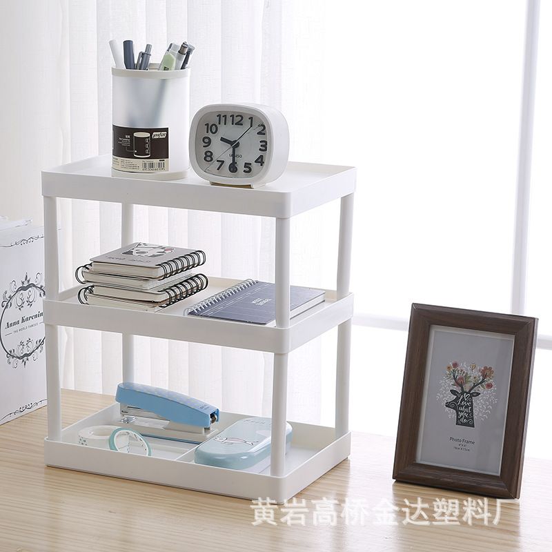 Direct sale of multi-layer desktop shelf kitchen plastic finishing shelf bathroom surface cosmetic shelf shelf shelf shelf shelf