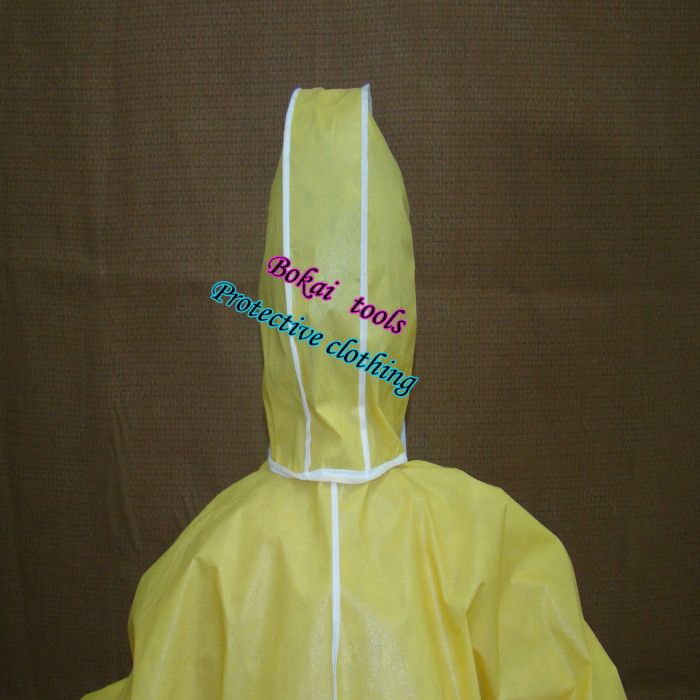黄色化学耐酸碱、SPE淋膜、抗静电工作服、防尘服详情图6