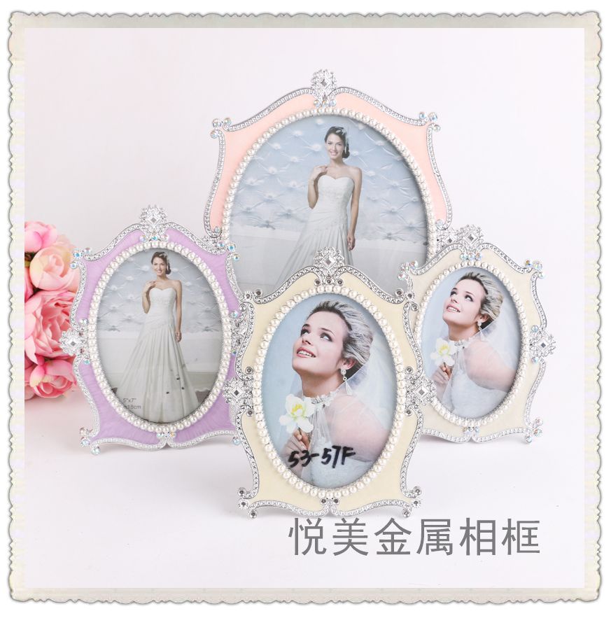 创意装饰珍珠摆台相框影楼婚纱照像框艺术照免洗照片相框