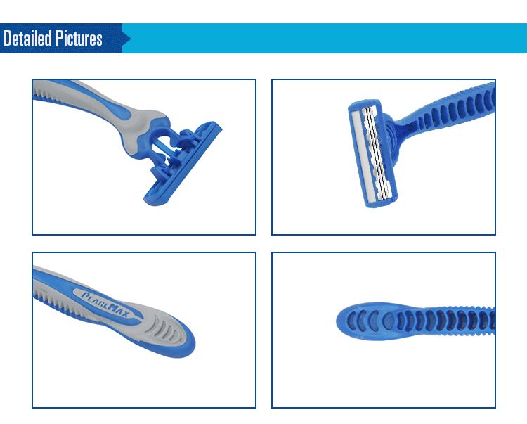 厂家直销5只装3层刀头蓝色款式，男士款式详情图4