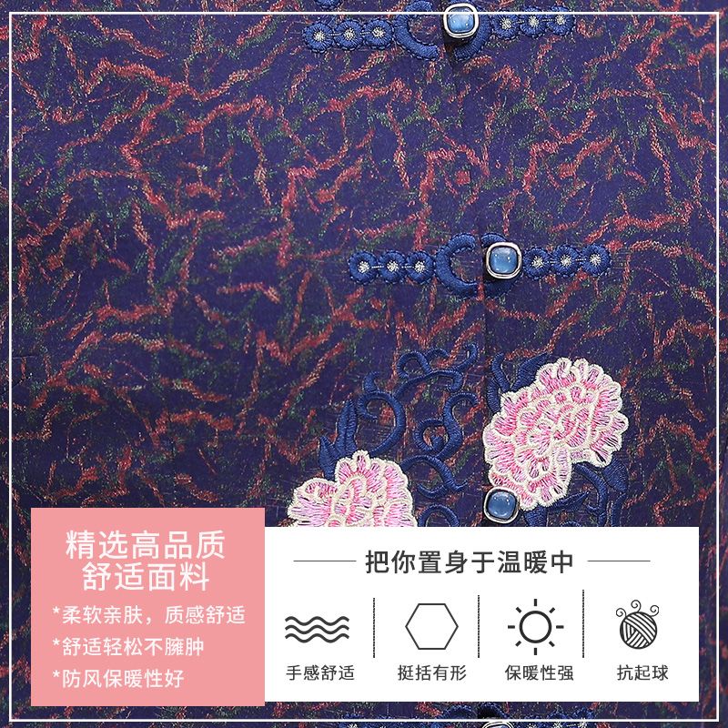 2020 new summer clothing for middle-aged and elderly people: Women's shirts, round collars for grandmothers, clothes for the elderly, simple and plain for grandmothers and wives detail image 3