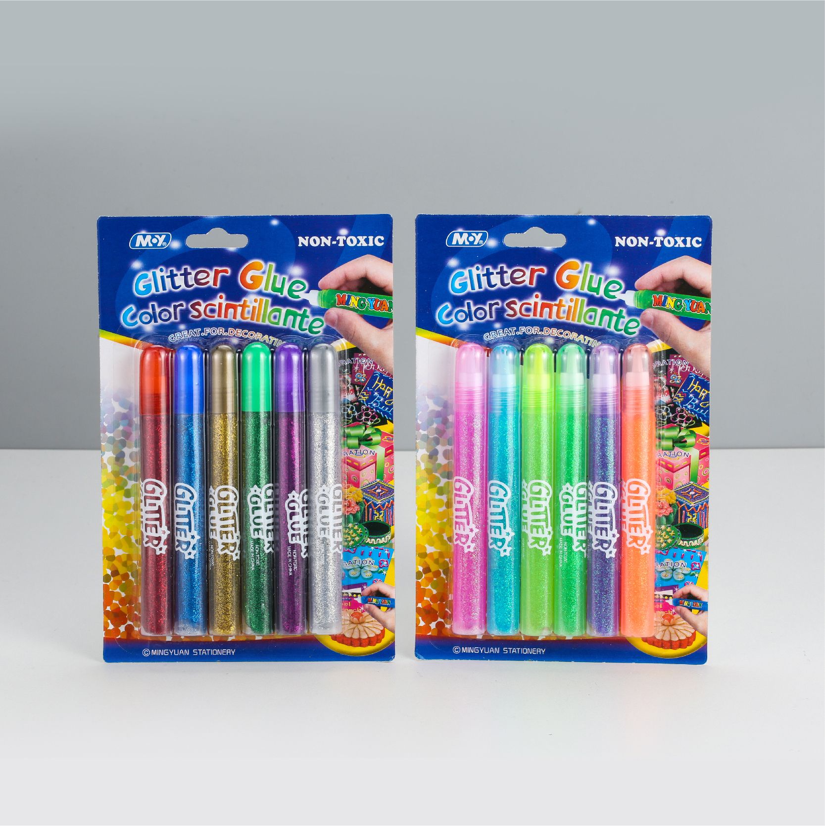 15ml gold powder glue, 6 suction cards, seven-color glue. Glitter gel pen Specification image