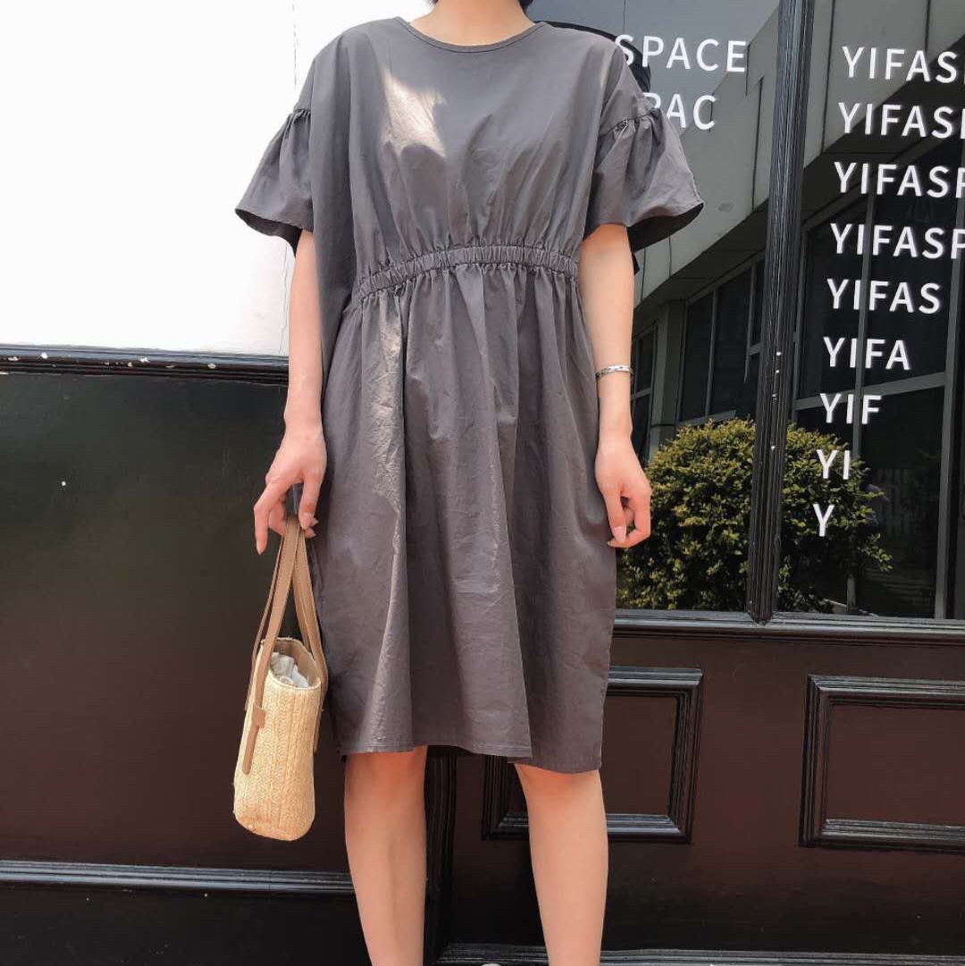 2020 new summer women's dress French retro dress waist temperament small fresh mid-length skirt
