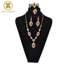 经典高雅皇家风格设计项链，阿拉伯女性派对婚礼合金套链珠宝批发