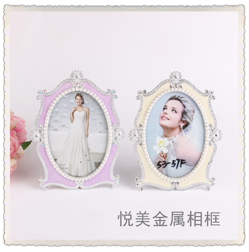 Creative decorative pearl display table photo frame, studio wedding photo frame, artistic photo, no-wash photo frame detail image 3