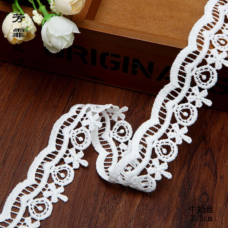 3.5 cm exquisite water-soluble lace milk silk fabric factory direct sales of clothing accessories detail image 3