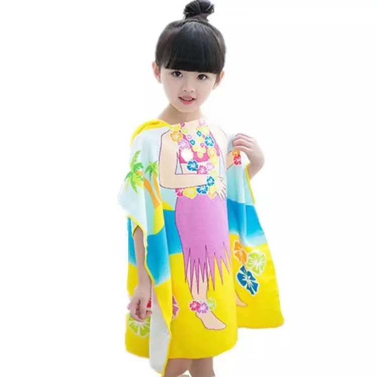Children's printed cape bath towel Specification image