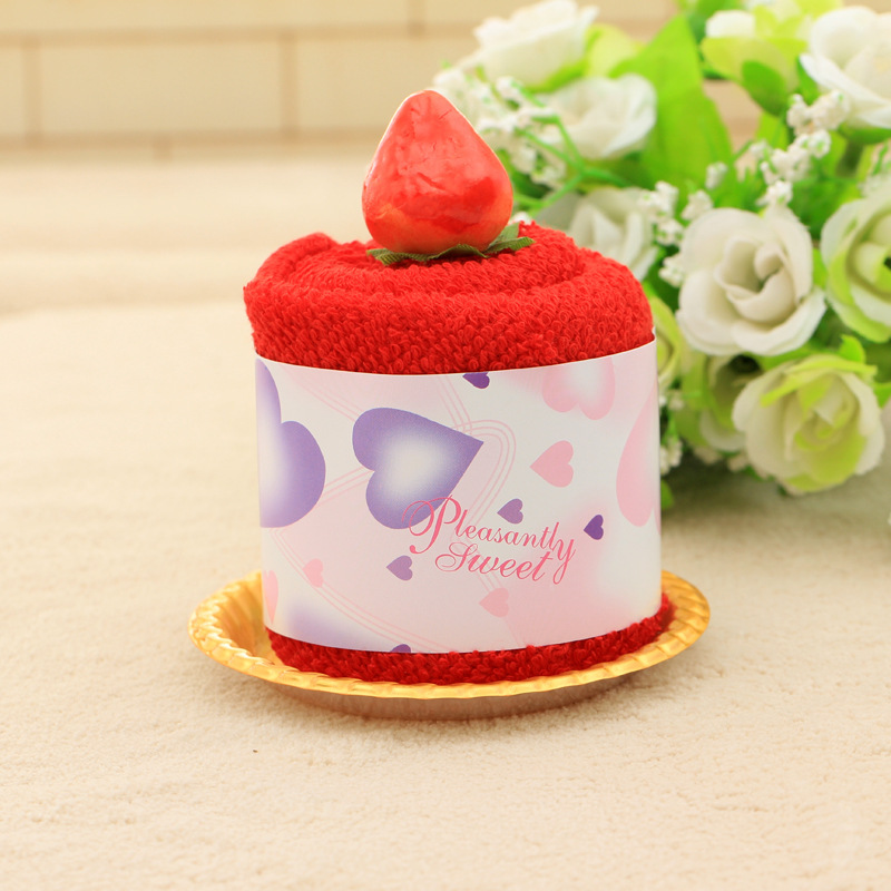 草莓金托蛋糕毛巾创意个性造型生日派对情侣礼品婚庆用品毛巾详情图4