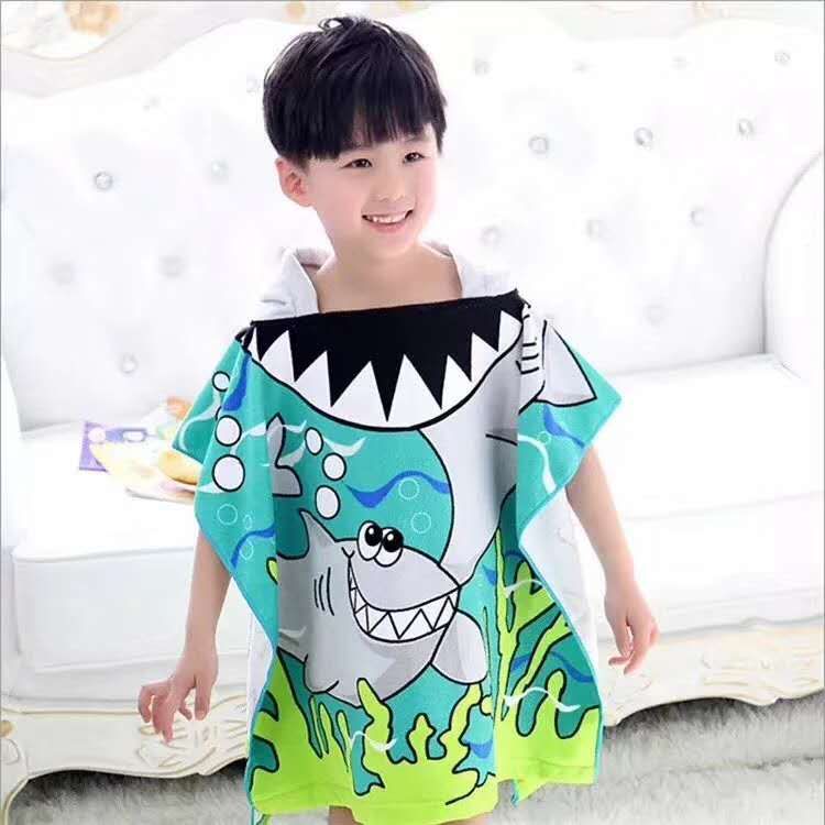 Children's printed cape bath towel Application Scenario