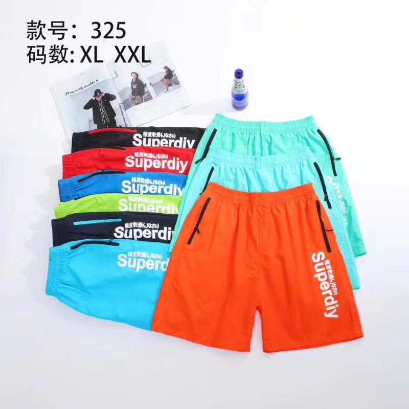 Sport Quick Drying Pants Men Cotton Modal Summer Quick Drying Beach Pants Men Blue Low White Triangle Print 2223