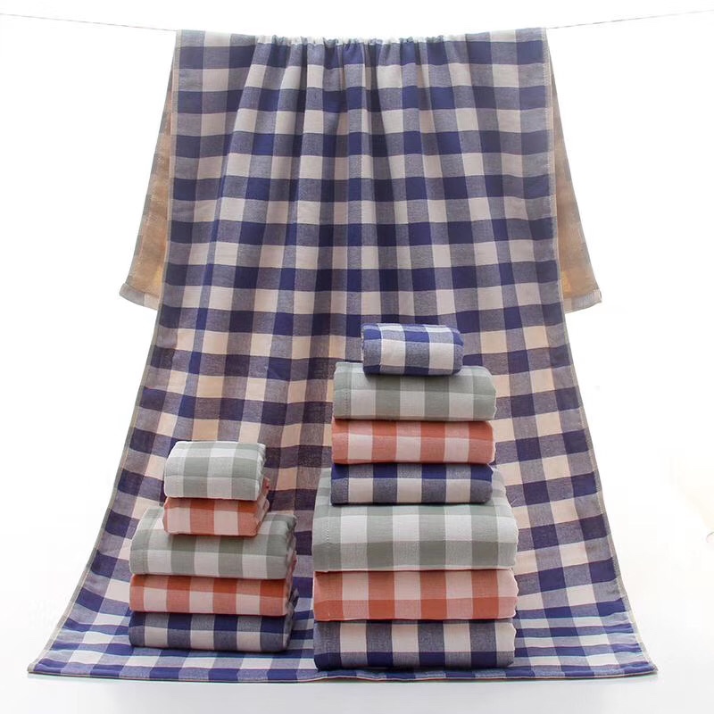 Checkered bath towel details Picture